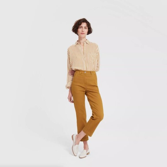 EVERLANE Cropped Straight Short Pant Golden Brown Size 2 - Picture 10 of 10